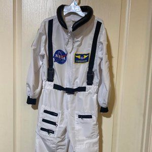 Kids NASA white astronaut costume jumpsuit , size 4-6,